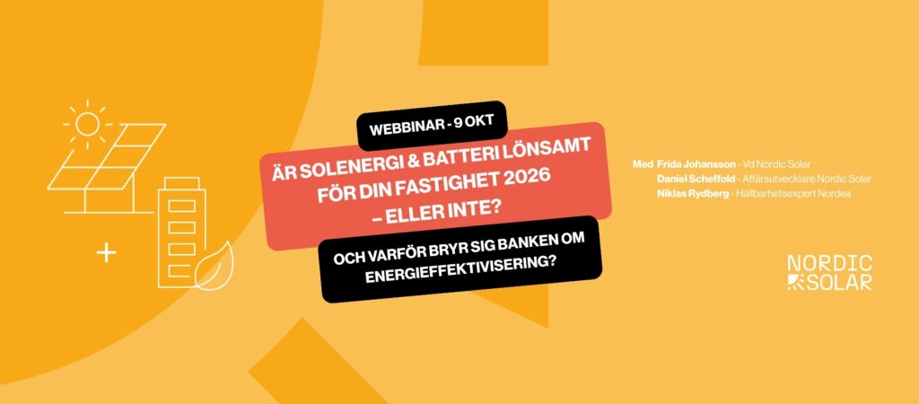 Inbjudan till webbinar - Nordic Solar tillsammans med Nordea
