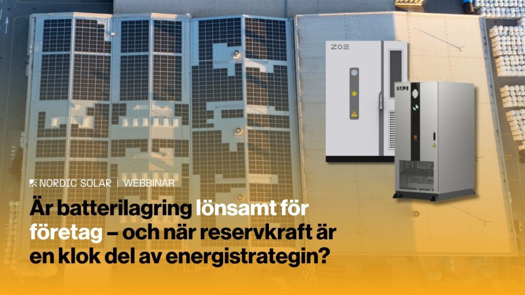 Inbjudan till webbinar Är batterilagring lönsamt för företag – och när reservkraft är en klok del av energistrategin?
